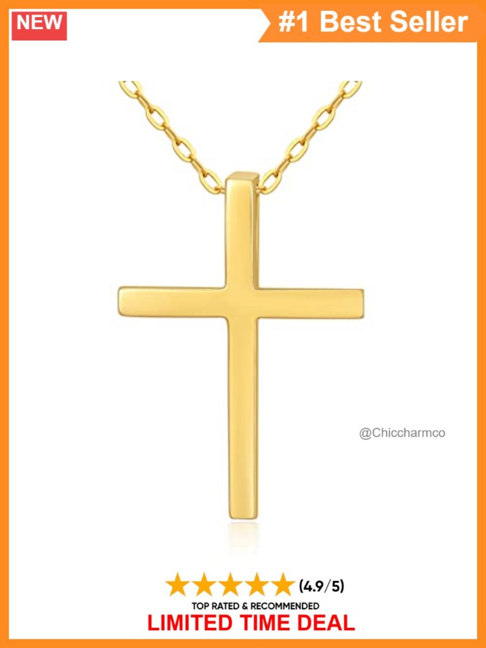 14ct Solid Gold Cross Necklace Real Gold Tiny Crucifix Pendant 16-18 Inch